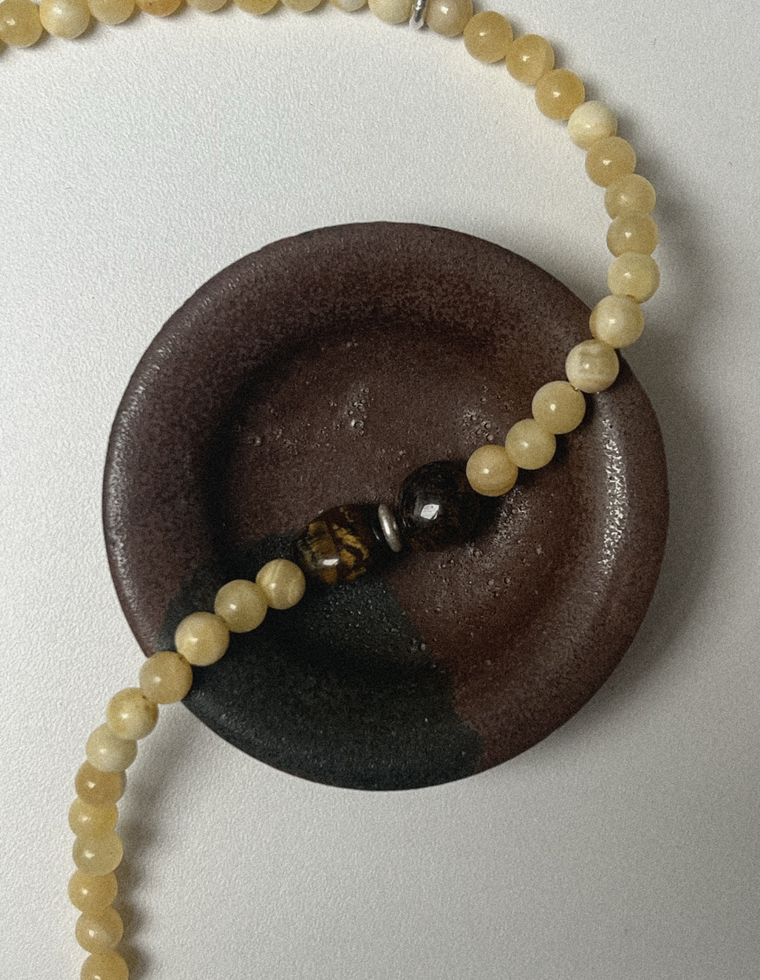 Caerys - Yellow Jade & Tiger Eye Necklace