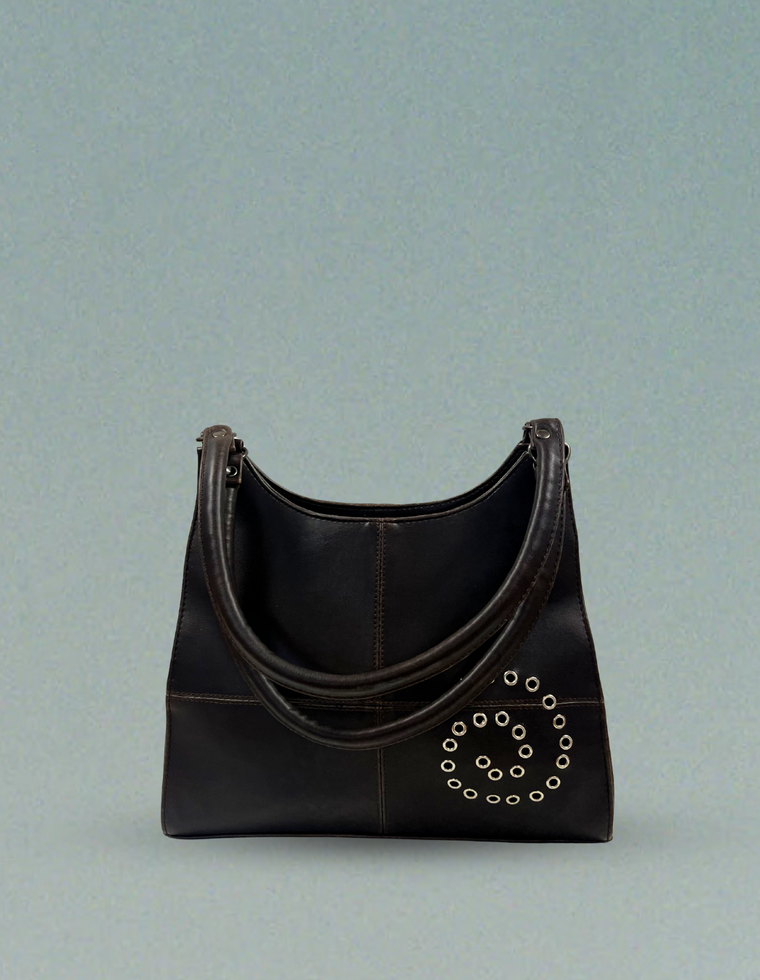 Spiral Stud Vintage Vegan Leather Bag / Piece 13