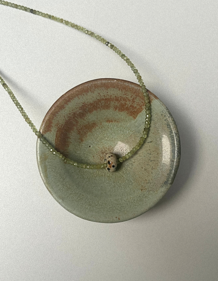 Rhythm 2 - Peridot & Dalmatian Jasper Movement Necklace