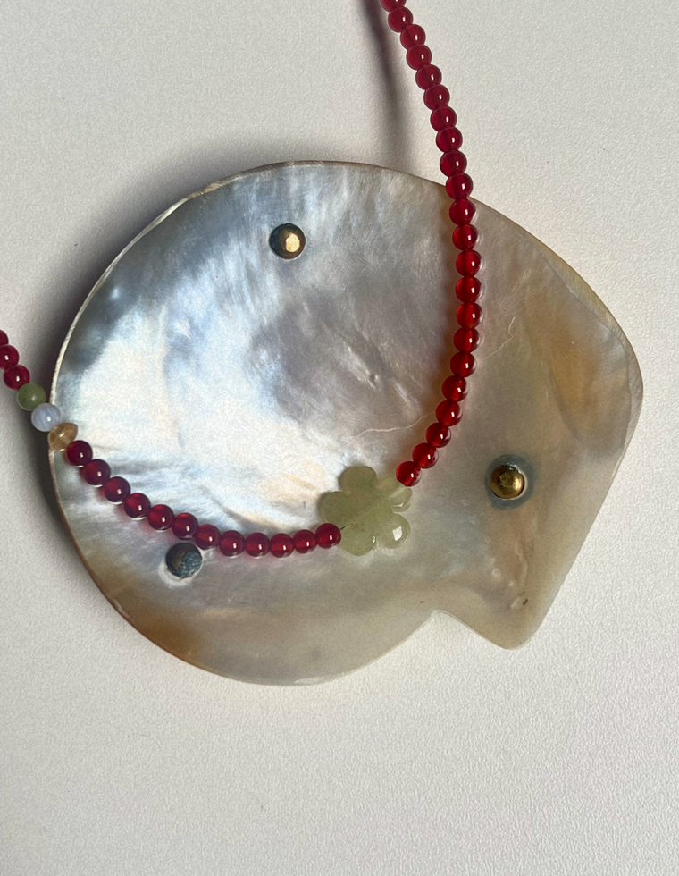 Fleur 1  - Carnelian & Aventurine Necklace