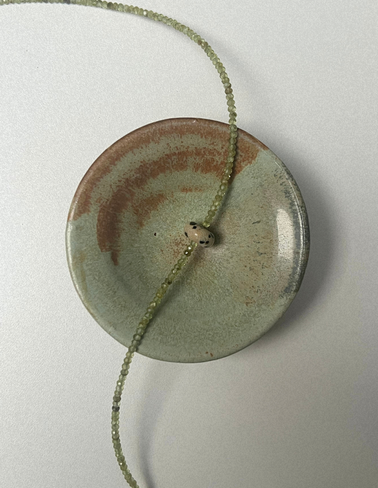 Rhythm 2 - Peridot & Dalmatian Jasper Movement Necklace