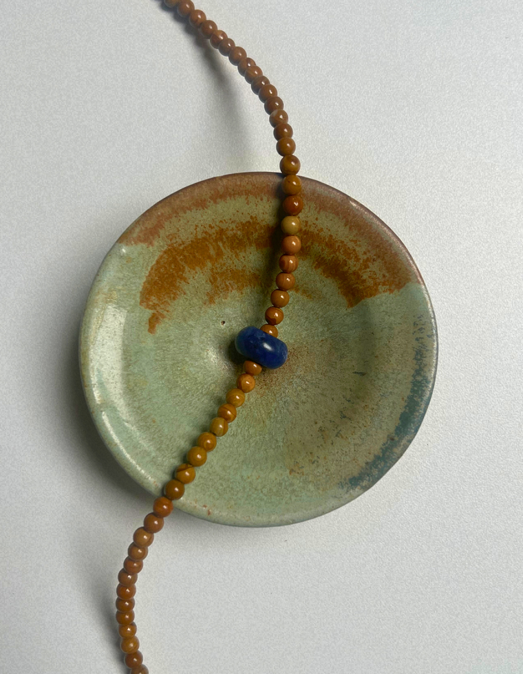 Idle Hands 16 - Wood Lace Jasper Movement Necklace