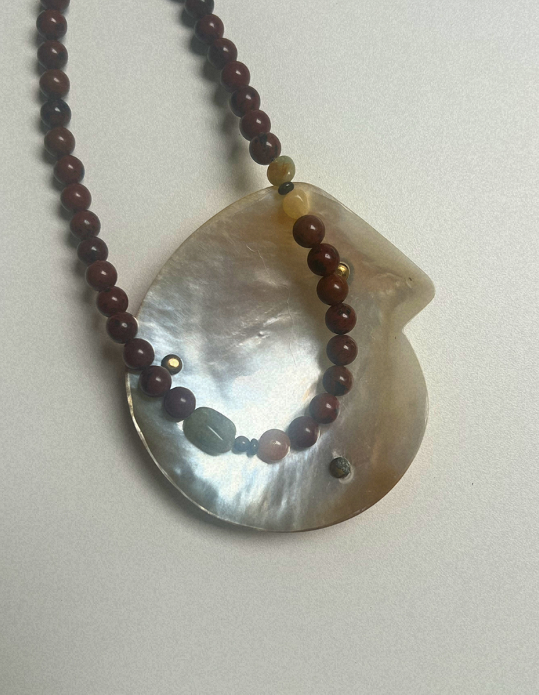 Trove 27 - Mahogany Obsidian & Green Garnet Necklace