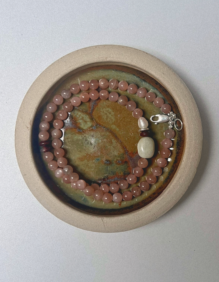 Gathered 17 - Sunstone & Beryl Long Necklace