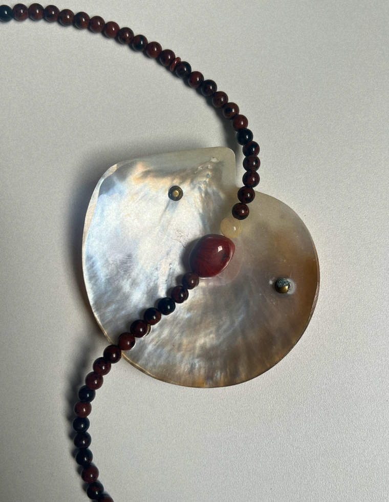 Counter 22 - Mahogany Obsidian & Red Jasper Necklace