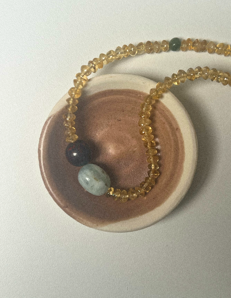 Caelora - Citrine & Beryl Necklace