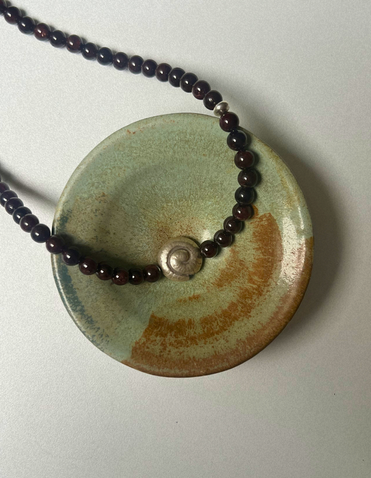 Renewal 17 - Garnet Spiral Necklace