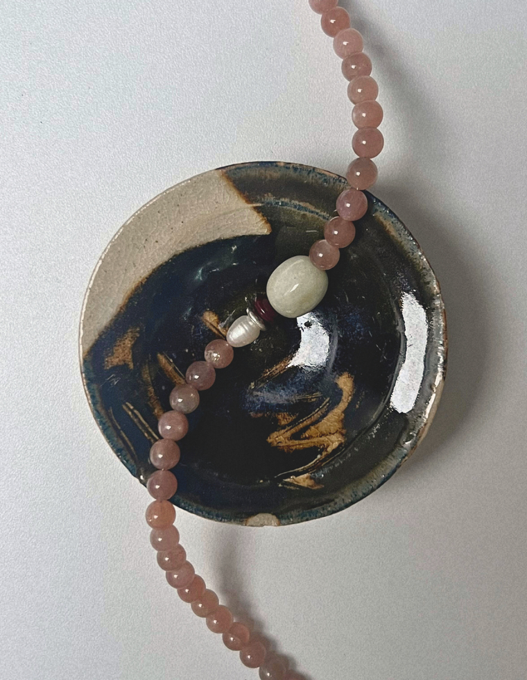 Gathered 17 - Sunstone & Beryl Long Necklace