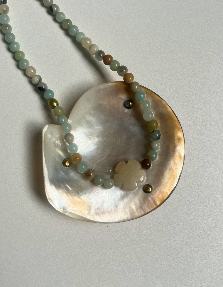 Fresco - 10 - Flower Amazonite & Agate Necklace