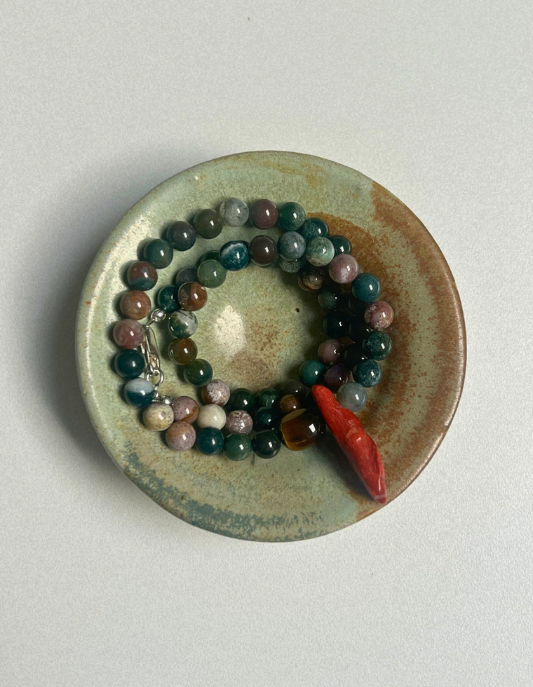 Drift 4 - Indian Agate & Coral Necklace