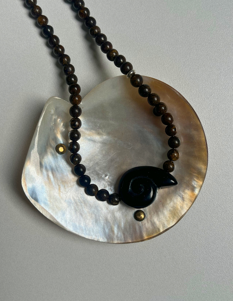 Tempera 4 - Bronzite Whorl Necklace
