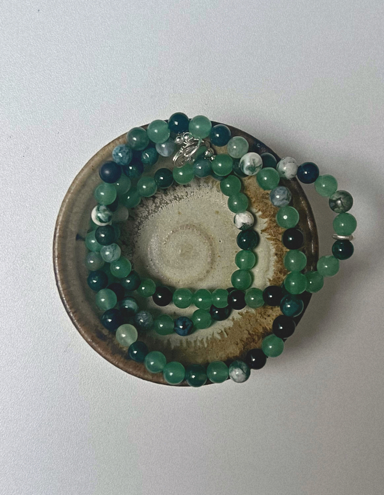 Gathered 3 - Aventurine Mix Longer Length Necklace