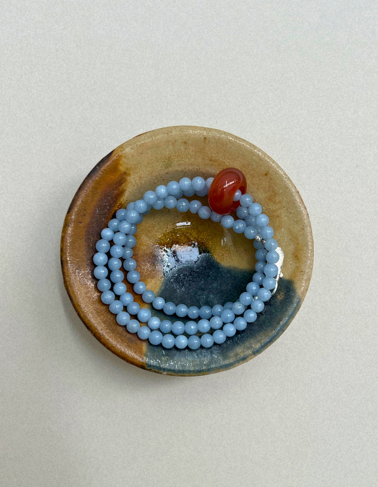 Keepsake 2 – Angelite & Carnelian Movement Necklace