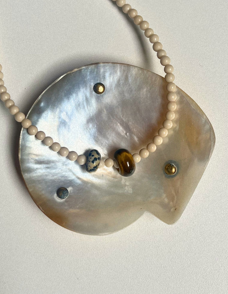 Fleur 10 - Fossilised Coral Movement Necklace