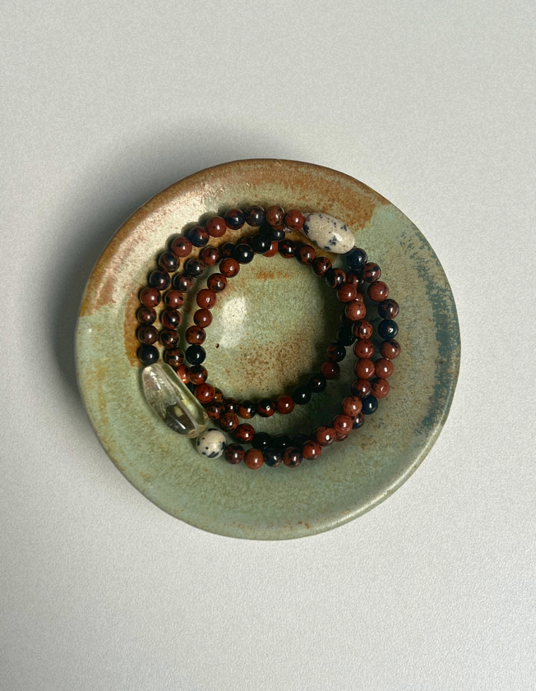 Counter 17 - Mahogany Obsidian & Citrine Necklace