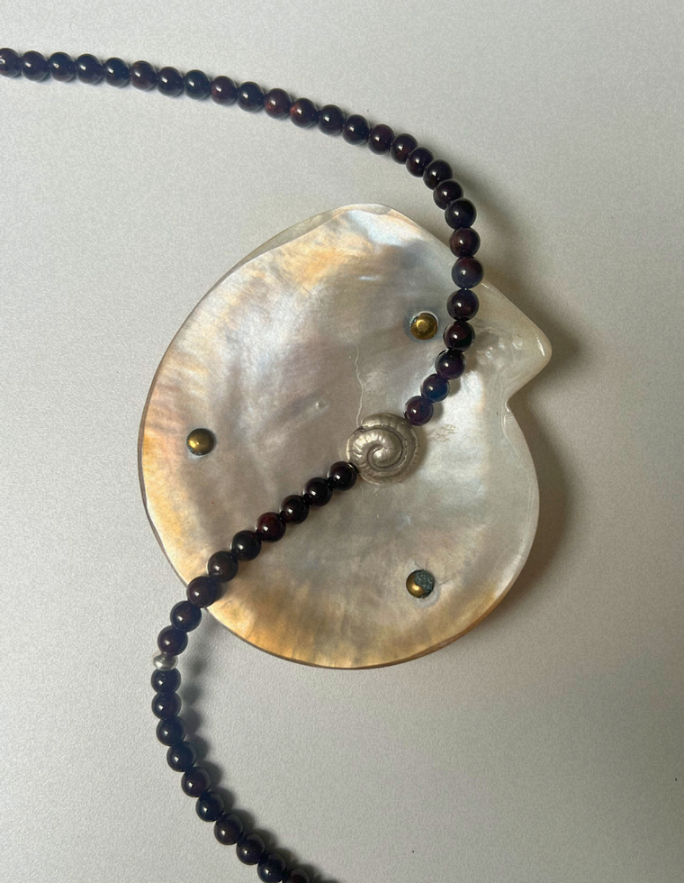 Renewal 17 - Garnet Spiral Necklace