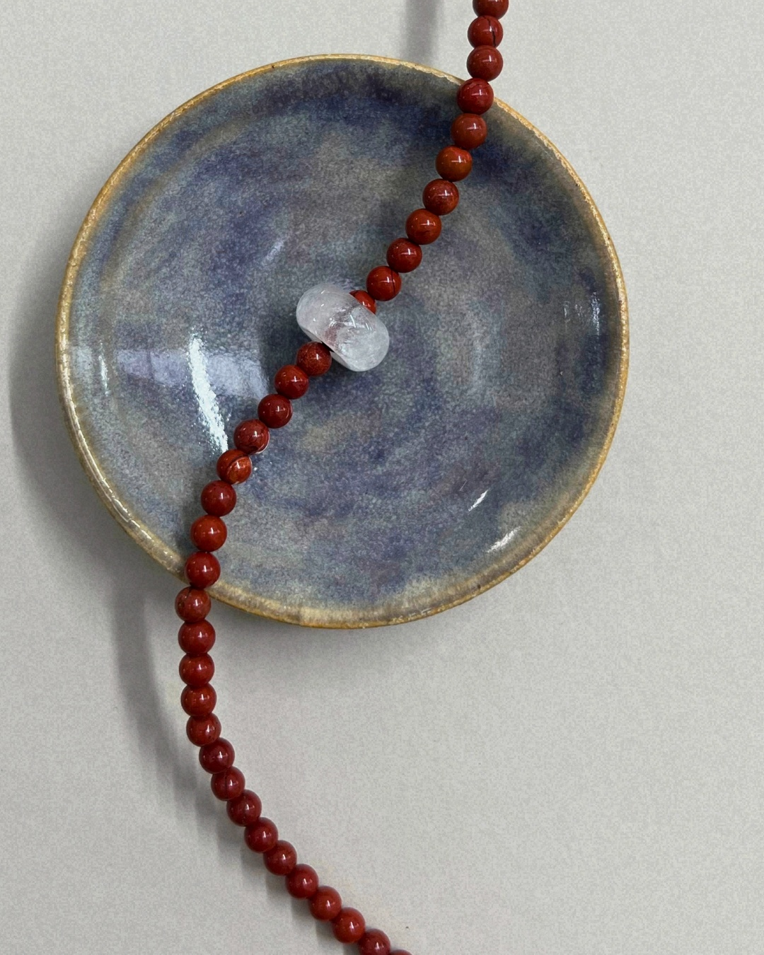 Harvest 6: red jasper and clear quartz movement necklace, hand-strung by Palm of Feronia, photo 2
