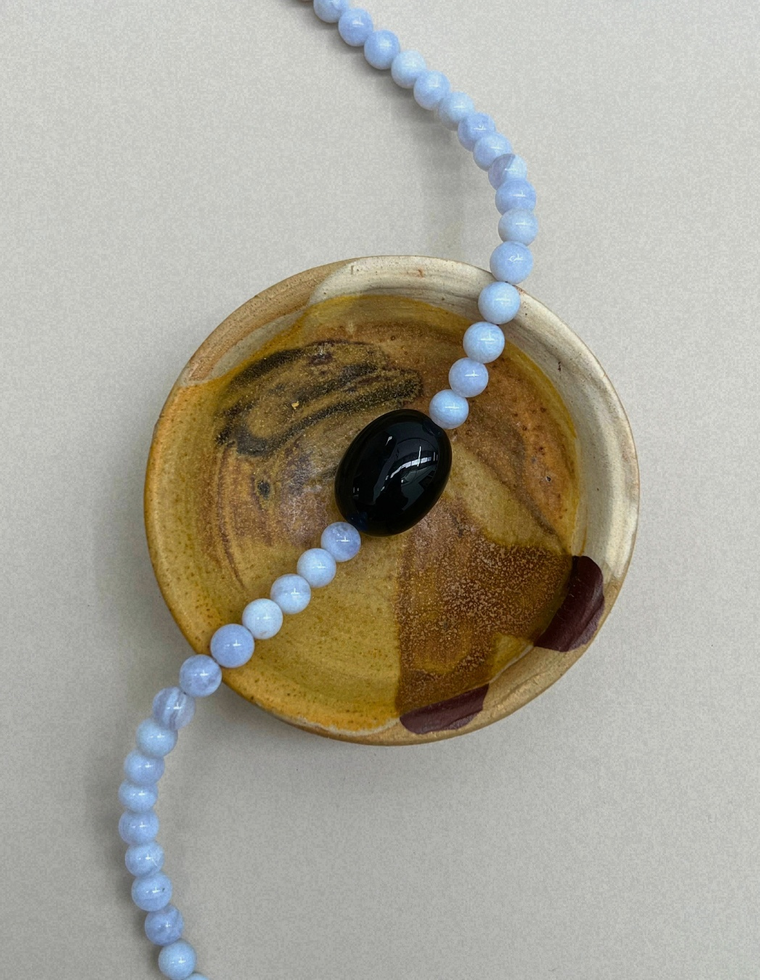 Axis 10 – Blue Lace Agate & Black Onyx Necklace