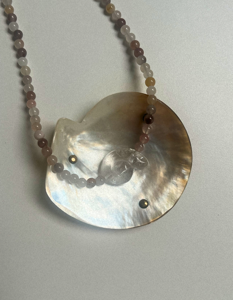 Trove 13 - Strawberry Quartz Whorl Necklace