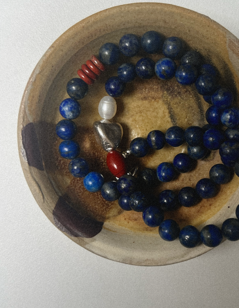 Selvene - Lapis & Red Jasper Necklace