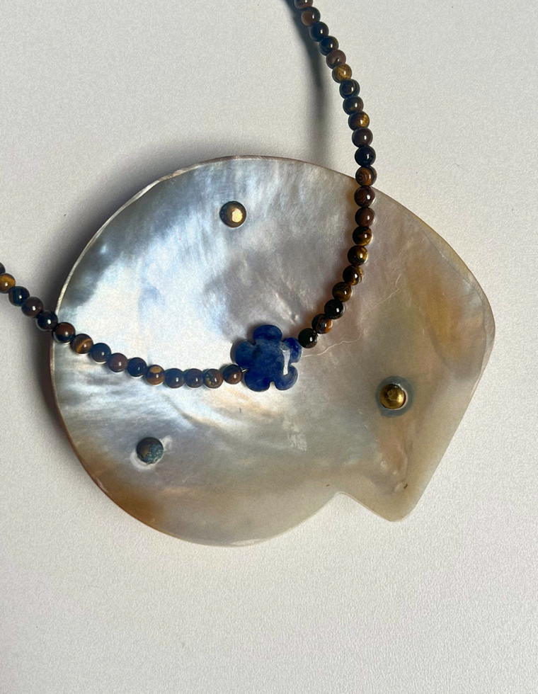 Fleur 9 - Tiger Eye & Sodalite Necklace