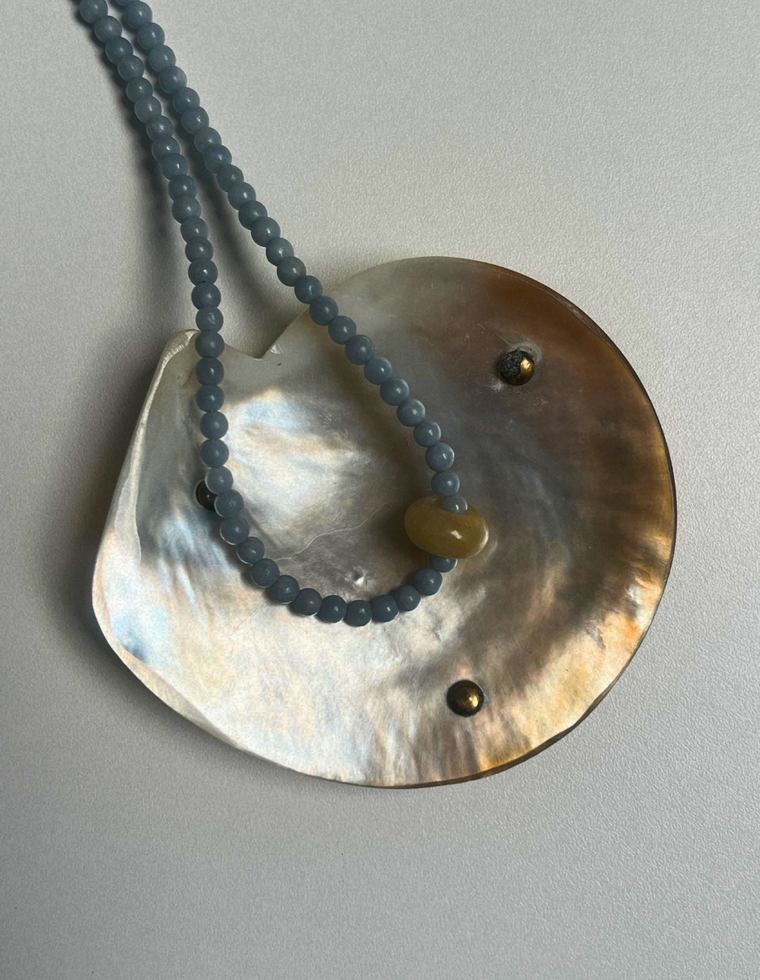 Levante 13 – Angelite & Yellow Topaz Movement Necklace
