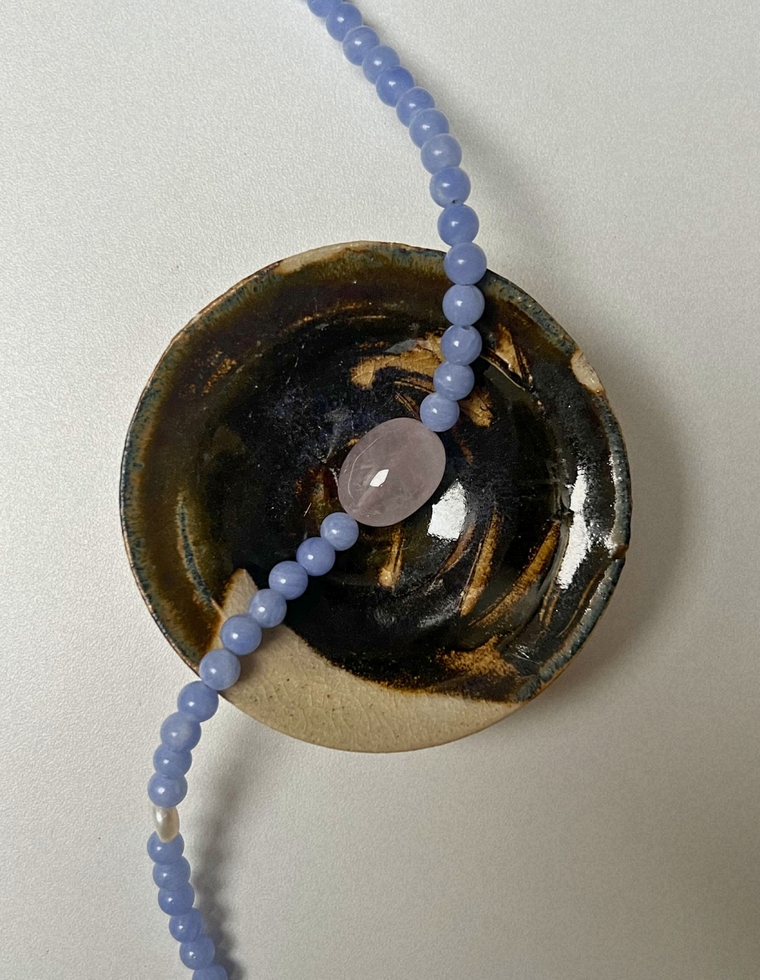 Mineral 1 - Blue Lace Agate & Rose Quartz Necklace