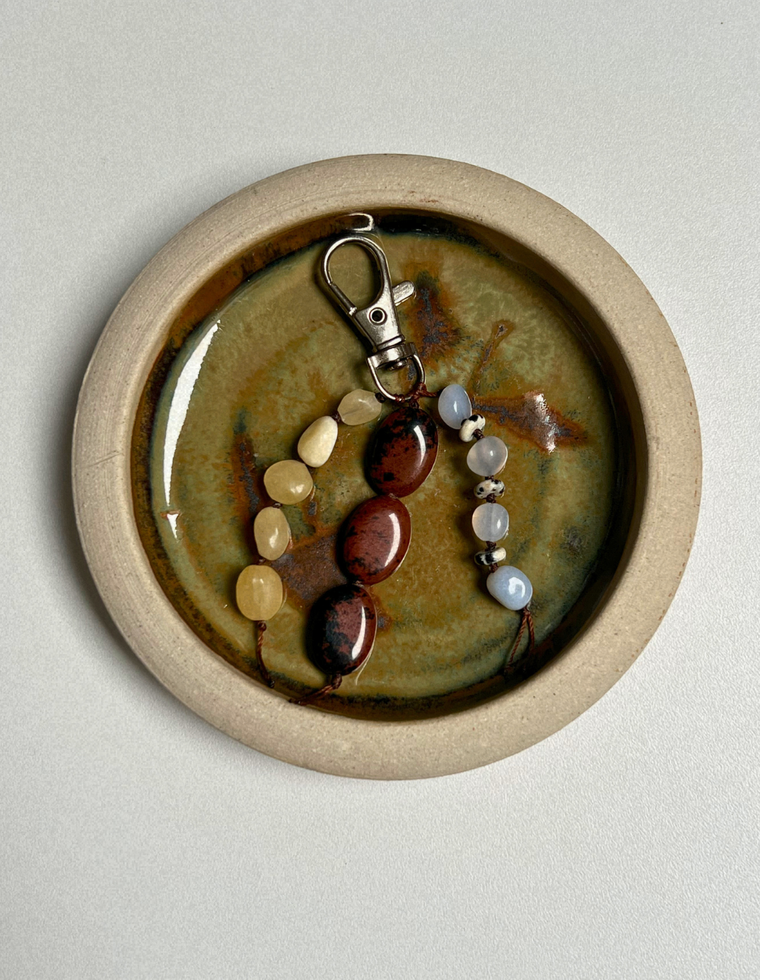 Stoned Charm - Yellow Jade & Blue Chalcedony