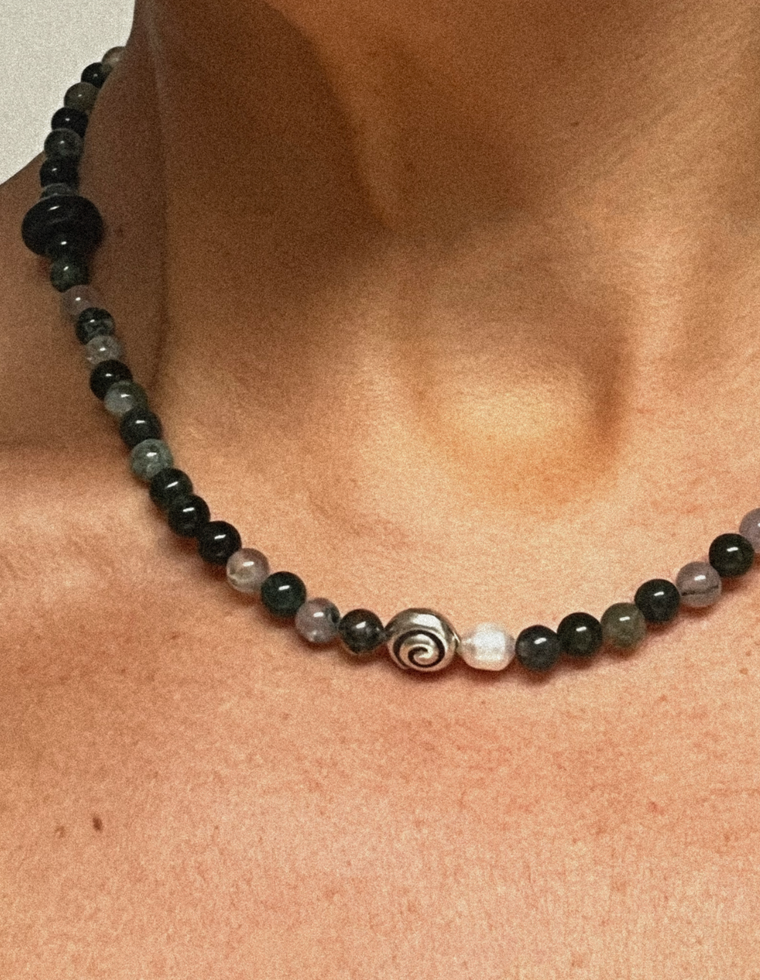 Marisca - Moss Agate & Bloodstone Necklace