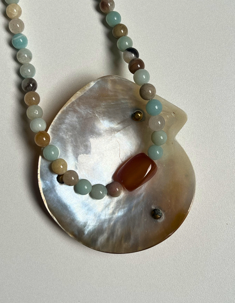Orchard 3 - Flower Amazonite & Carnelian Necklace