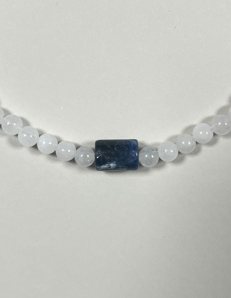 Avenya - White Jade & Sodalite Necklace
