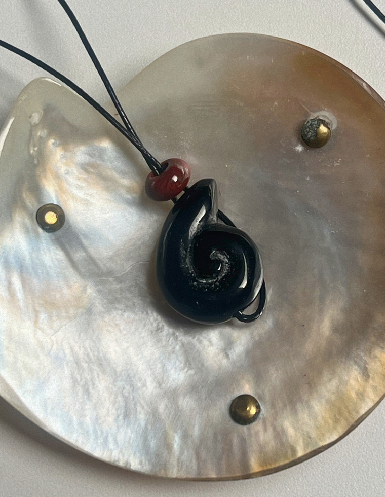 Black Onyx Whorl Pendant
