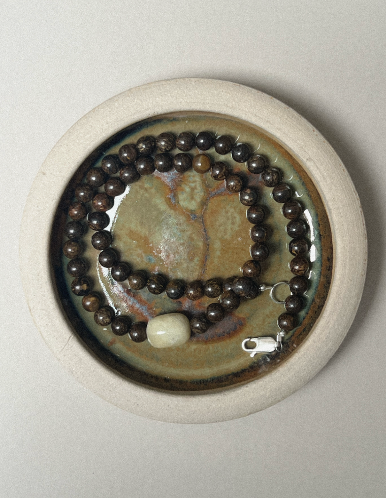 Taviel - Bronzite & Beryl Necklace