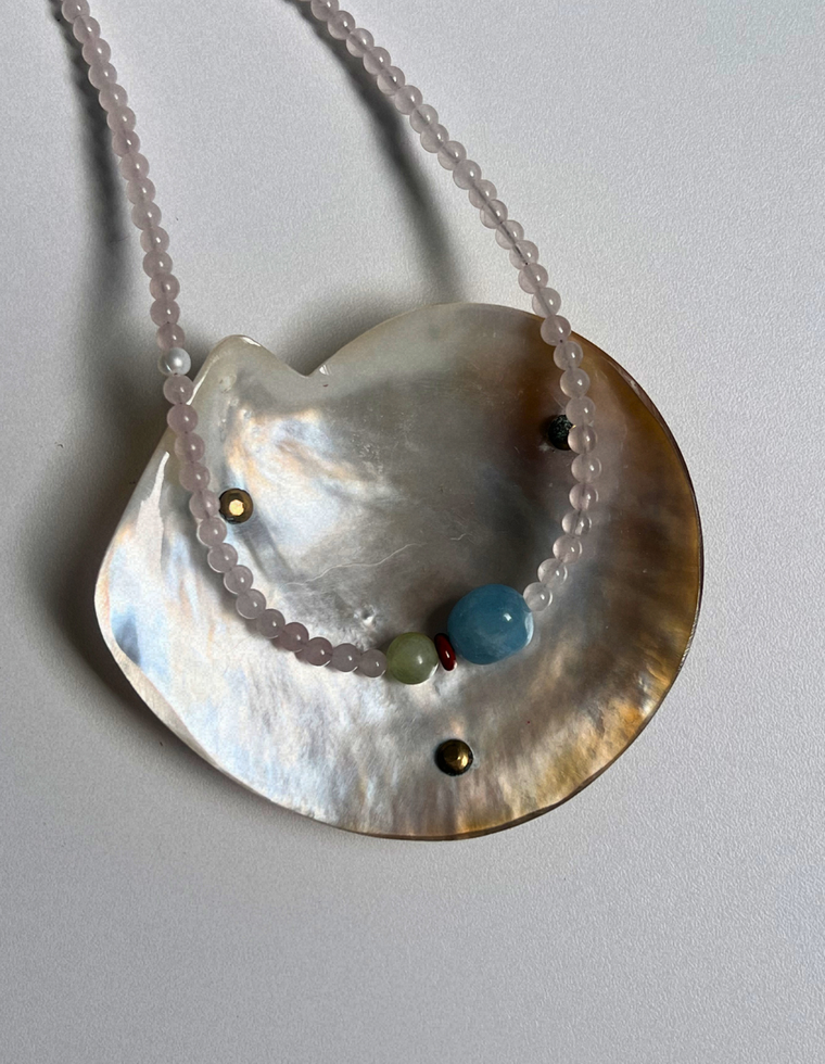 Trove 6 - Rose Quartz & Beryl Necklace