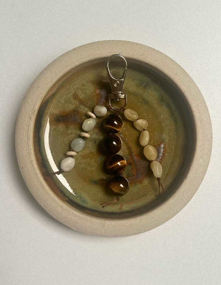 Stoned Charm - Tiger Eye & Flower Amazonite