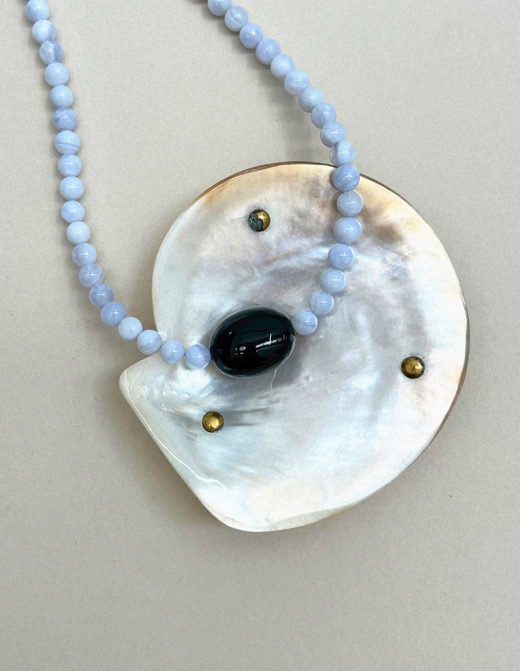 Axis 10 – Blue Lace Agate & Black Onyx Necklace
