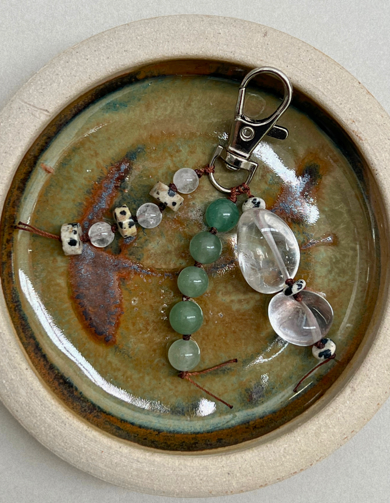 Stoned Charm - Clear Quartz & Aventurine