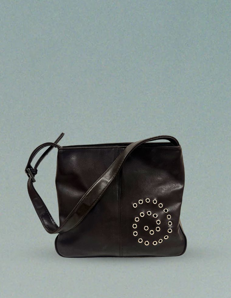Spiral Stud Vintage Vegan Leather Bag / Piece 14