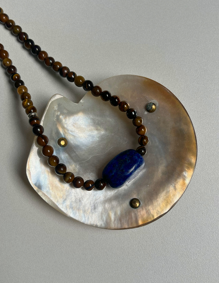 Tempera 5 - Tiger Eye & Lapis Lazuli Necklace