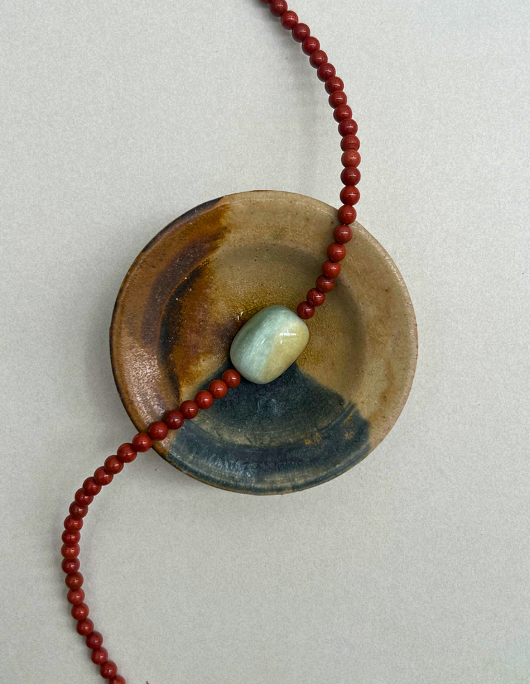 Field Study 4 – Red Jasper & Blue Beryl Necklace