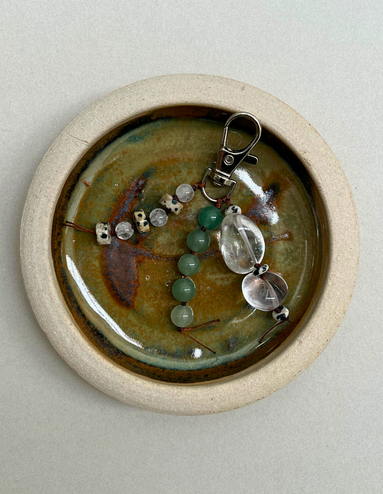 Stoned Charm - Clear Quartz & Aventurine