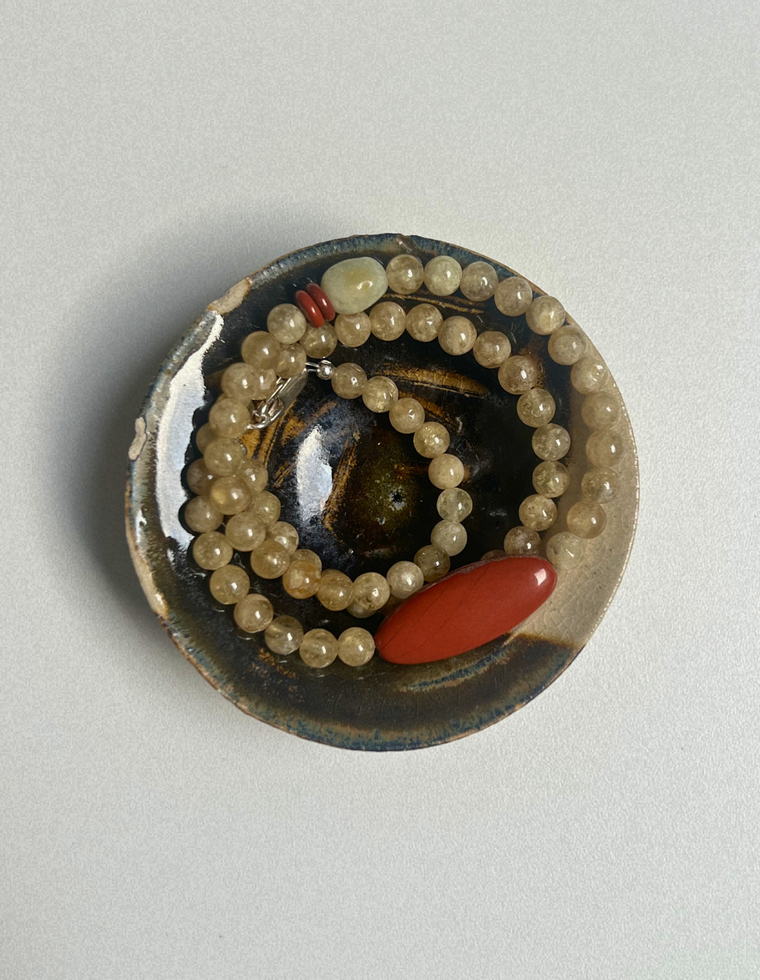 Saffron 8 - Yellow Garnet & Red Jasper Necklace