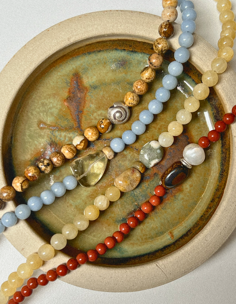 Caloria - Yellow Jade & Ocean Jasper Necklace