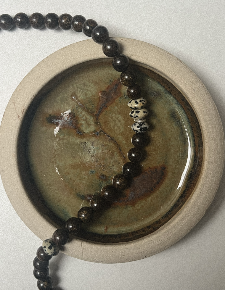 Corvynne - Bronzite & Dalmatian Jasper Necklace