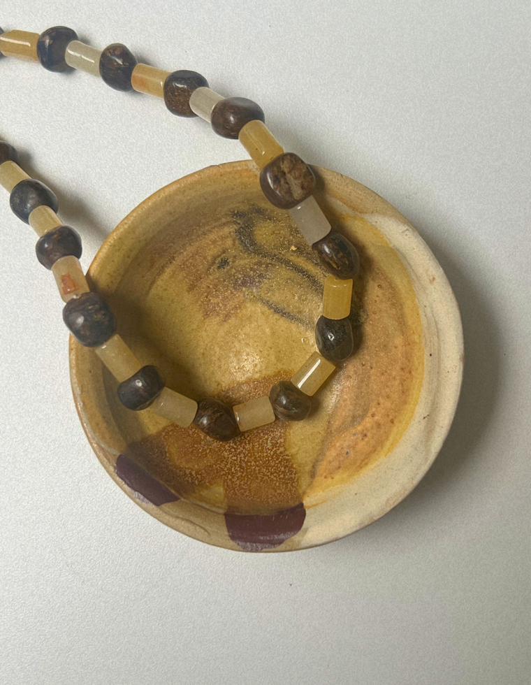 Groundwork 7 - Yellow Aventurine & Bronzite Necklace