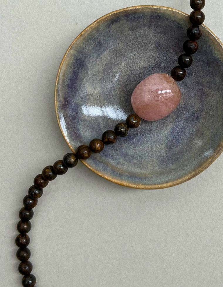 Cairn 1 – Bronzite & Pink Beryl Necklace
