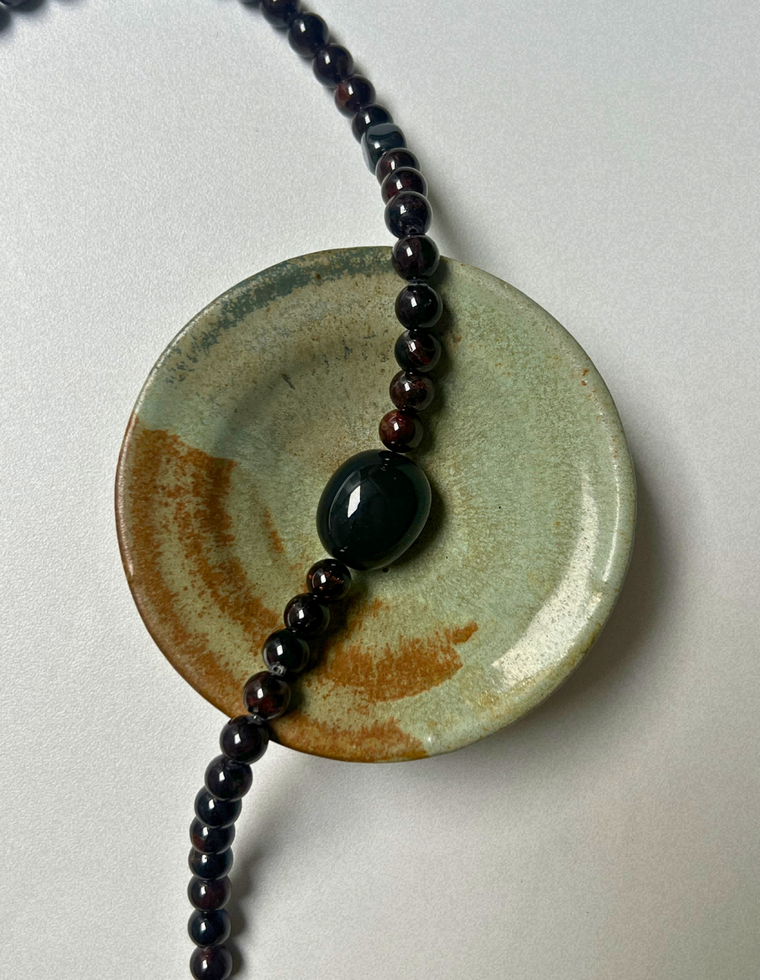 Element 9 - Garnet & Onyx Necklace