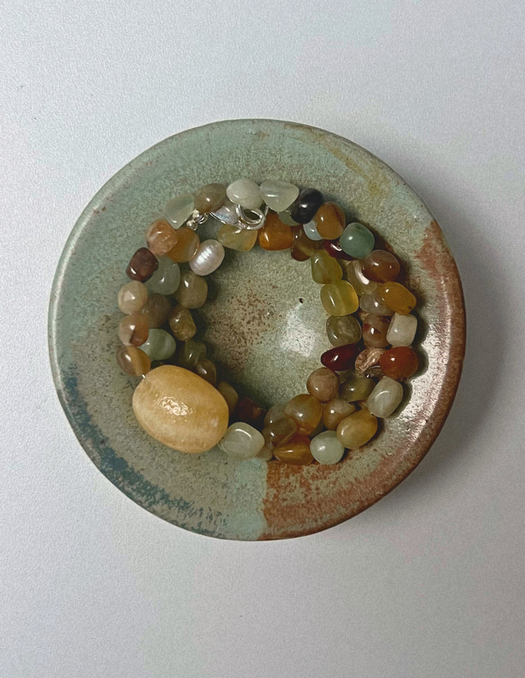 Gathered 20 - Jade & Yellow Calcite Necklace