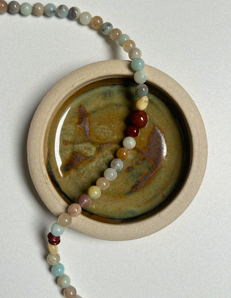 Halo 21 - Flower Amazonite & Yellow Jade Necklace