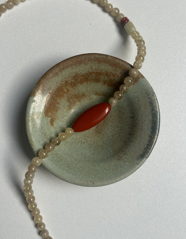 Saffron 8 - Yellow Garnet & Red Jasper Necklace